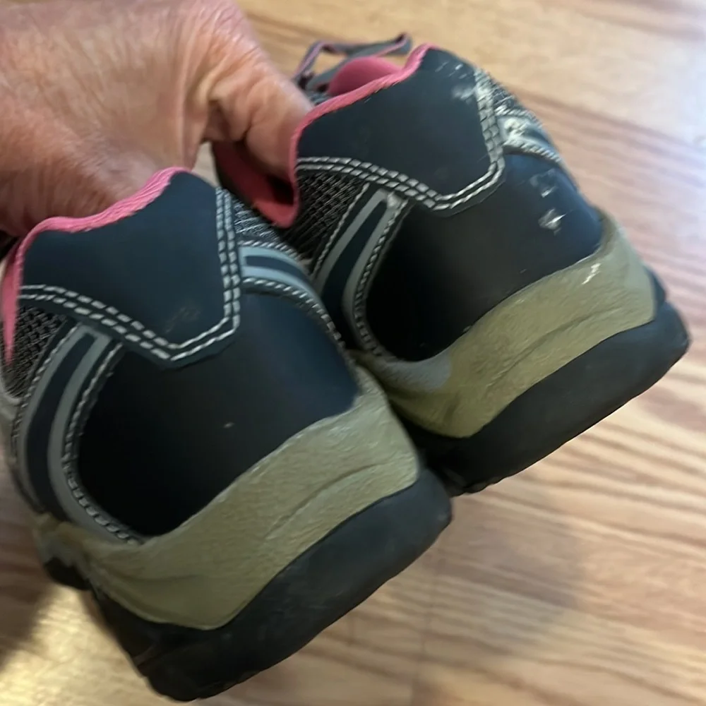 BRAHMA STEEL TOE LEATHER SNEAKERS GRAY PINK SIZE 6 US 37 EU